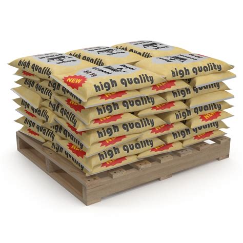 pallet cement bags 2 3d model