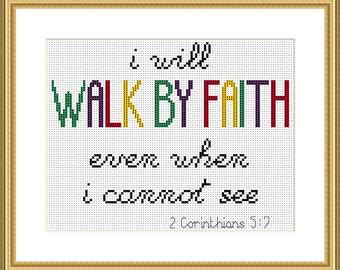 Cross stitch continues a long and rich tradition. Items similar to At the Name - Bible Verse, Cross Stitch ...