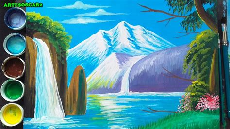 Como Pintar Paisaje Con Temperas Para Principiantes Youtube Youtube