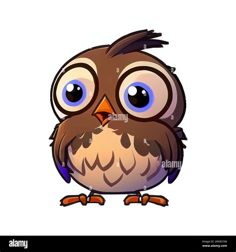 A Cartoon Owl With Big Eyes And A Sad Look On Its Face Stock Photo Alamy