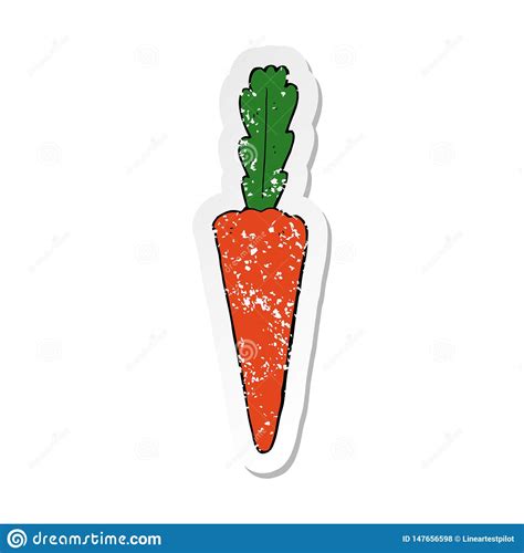 Distressed Sticker Of A Cartoon Carrot Stock Vector Illustration Of