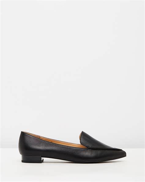Casey Leather Flats Black Leather By Atmosandhere Shoesales