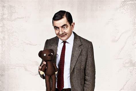 Download Mr Bean 4k With Teddy Bear Wallpaper
