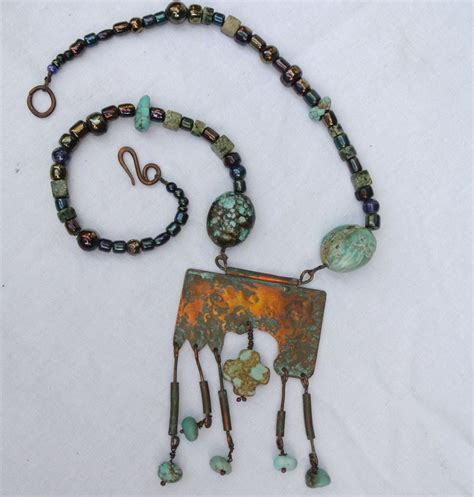 Southwestern Copper And Turquoise Necklace Etsy Turquoise Necklace