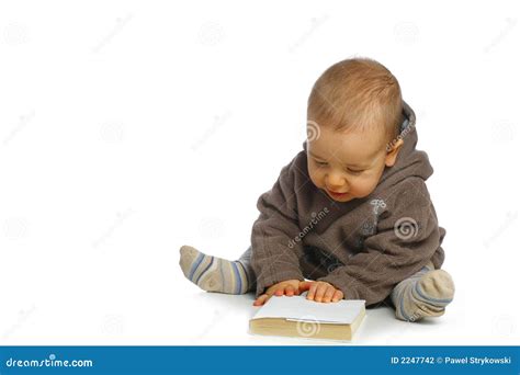 Baby Reading Book Stock Photo Image Of Baby Human Child 2247742