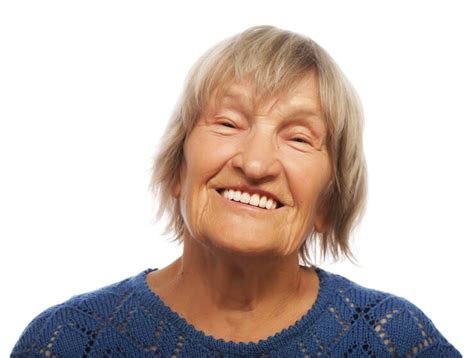 Premium Photo Close Up Portrait Happy Old Woman