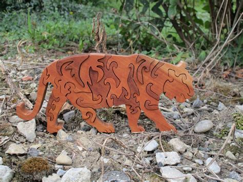 Wooden Tiger Puzzle Etsy Wooden Animals Scroll Saw Patterns Free