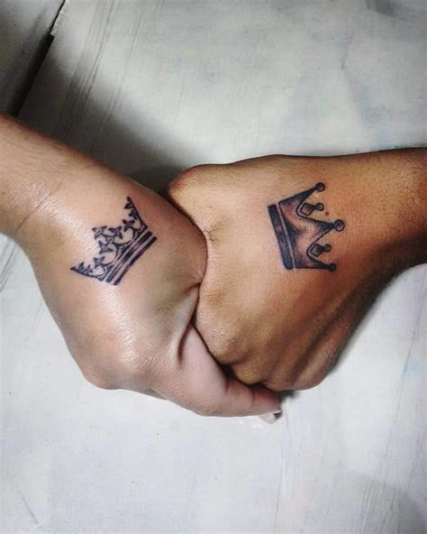 King And Queen Matching Couple Tattoos Images Sheideas