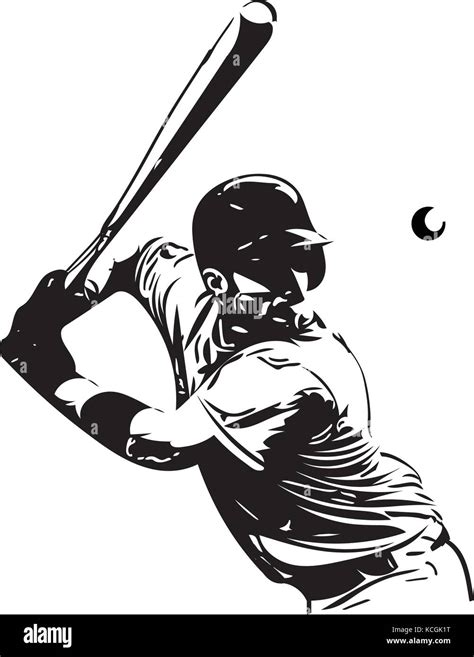 Illustration Of Baseball Player Playing With Abstract Background Stock