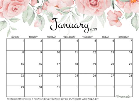 January 2023 Calendar Free Printable Calendar Printable January 2023