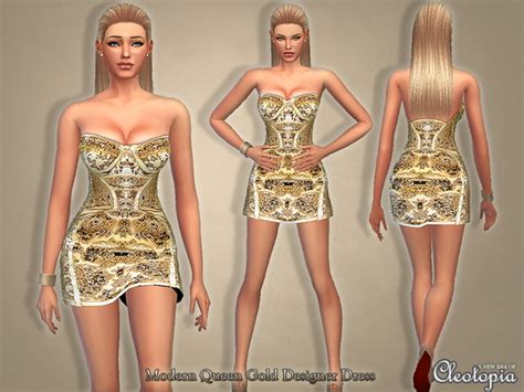 Modern Queen Gold Designer Dress By Cleotopia At Tsr