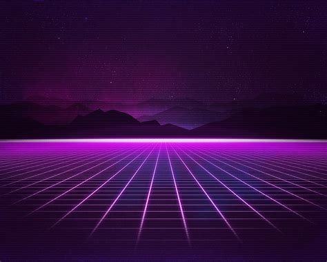 Free Download Hd Wallpaper Synthwave Retrowave Grid Purple