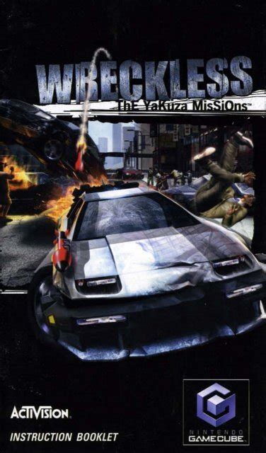 Wreckless The Yakuza Missions Nintendo Gamecube Manual
