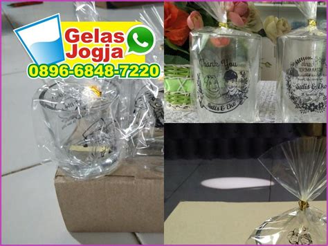 Souvenir pernikahan gelas bungkus mika harga souvenir gelas bola gelas sablon samarinda souvenir ...