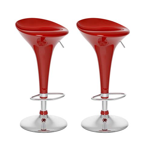 CorLiving B-151-BAD Form Fitted Adjustable bar Stool in Red Gloss, Set ...