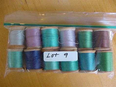 Lot Of 12 Wooden Thread Spools With Thread Colors Crafts Etsy
