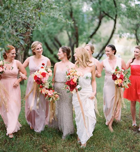 Multi Color Bridesmaid Dresses Farm Wedding Pink Wedding Trendy