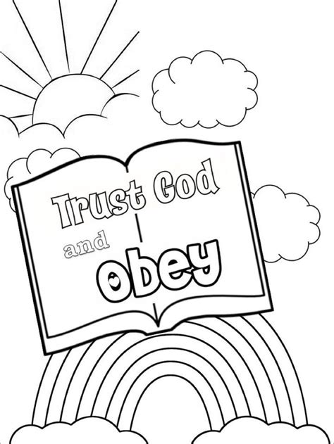 Trust And Obey Coloring Page Sunday School Coloring Pages Sunday