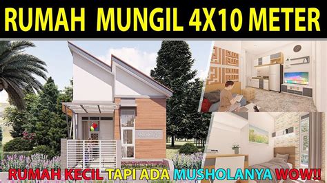 Denah rumah type 36 dengan 2 kamar tidur. DESAIN RUMAH MINIMALIS MUNGIL 4X10M 2 KAMAR TIDUR ...