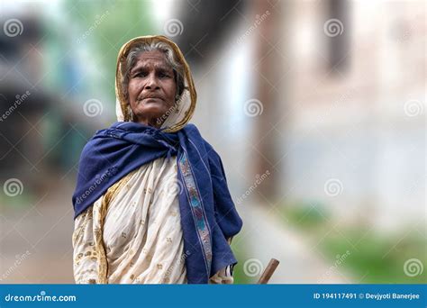 Portrait Of A Poor And Old Woman Of India From The Tribal Community Stock Image Image Of