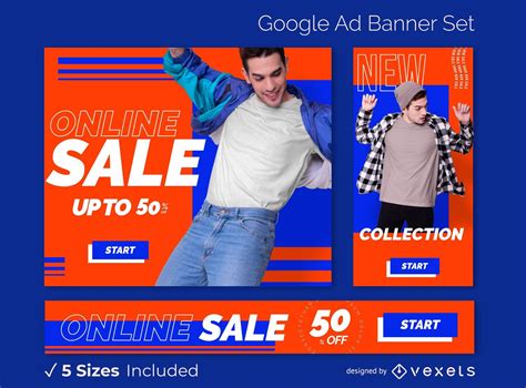 Online Store Sale Ads Banner Set Vector Download