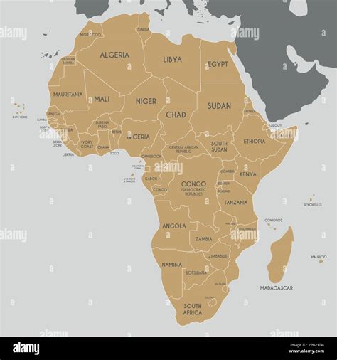 Political Africa Map Vector Illustration Editable And Clearly Labeled