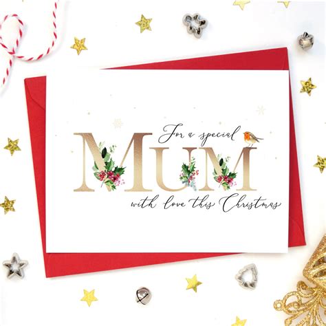 mum christmas card christmas card for mum card for mom etsy uk