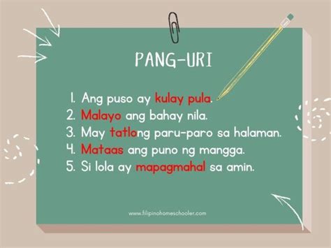 100 Halimbawa Ng Pang Uri Sa Pangungusap — The Filipino Homeschooler