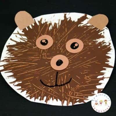 Simple Fork-Painted Bear Craft for Preschoolers - Homeschool Preschool