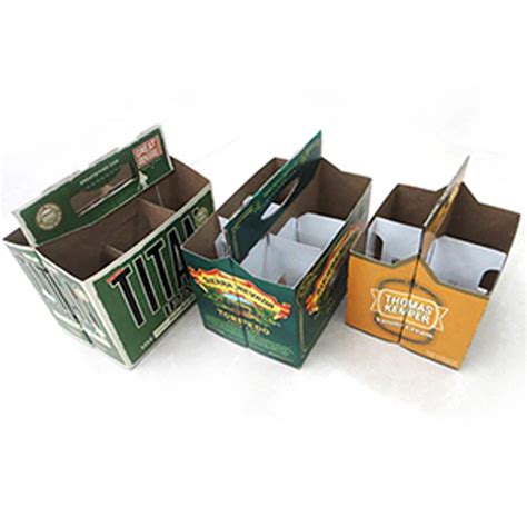 Factory Made Custom Cardboard 6 Pack Beer Bottle Carrier With Handle