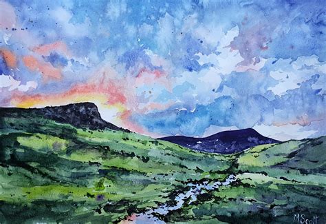 Original Lake District Watercolour Landscape Painting Etsy Uk