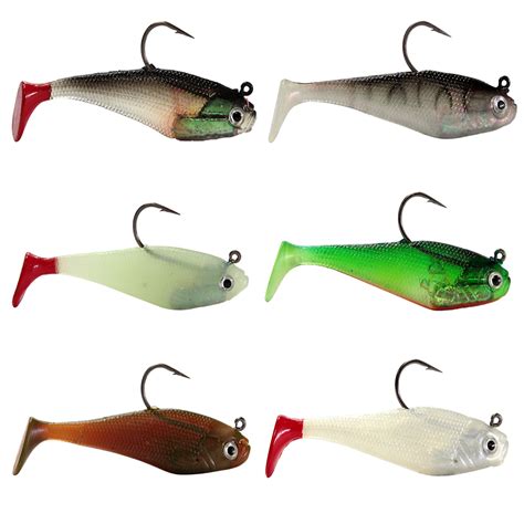 4 Pack Of 3 Inch Surebite 3d Shad Soft Plastic Fishing Lures Rigged