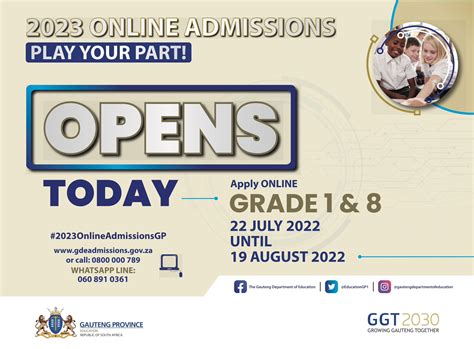 Gauteng Department Of Education On Twitter The 2023 Online Admissions