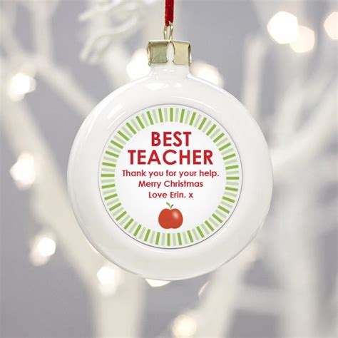 Personalised Best Teacher Christmas Bauble The T Experience