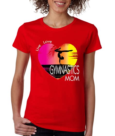 Womens T Shirt Gymnastics Mom Art Pink Print Love Live