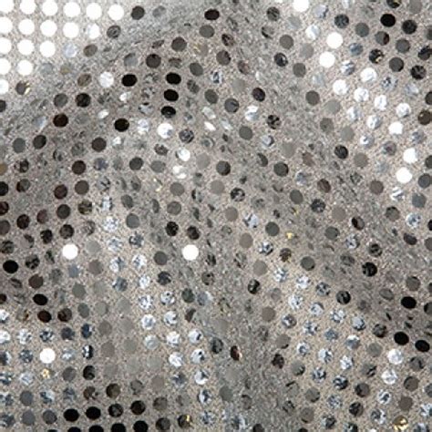 Silver 6mm Sequin Fabric Shiny Sparkly Material 44 112cm Wide