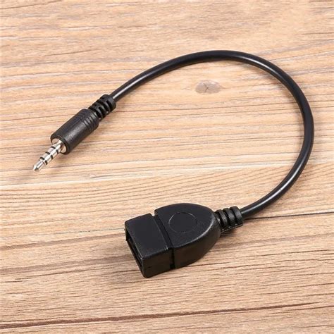 3 5mm Jack Male To Usb 2 0 Type A Female Otg Audio Aux Converter Adapter Cable For Play Music In