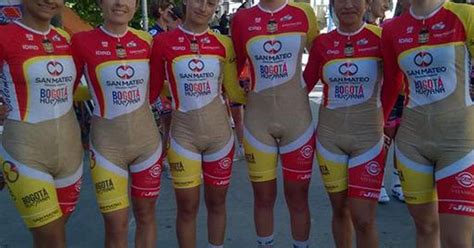 Is This The Worst Sports Kit Ever Colombian Cycling Team Risk Camel Toe In Flesh Coloured