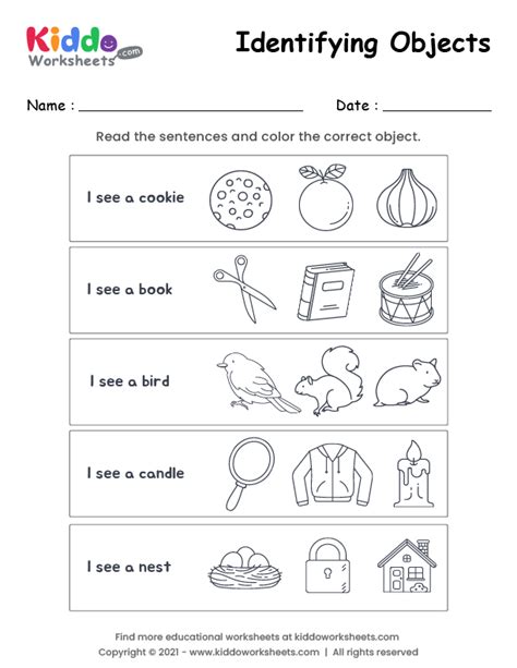 Identifying Pictures Worksheets Worksheets For Kindergarten