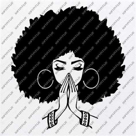 African American Girl Silhouette Svg African Woman Clipart Cricut Silhouette Black Woman