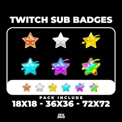 Star Twitch Sub Badges Subscriber Badges Etsy