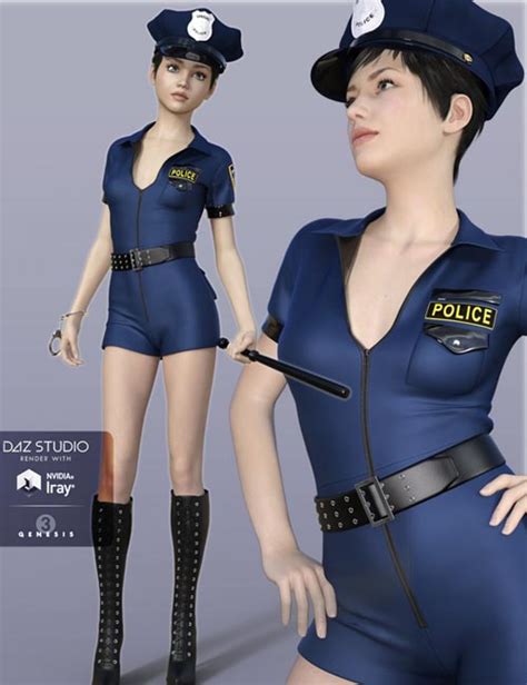 Handc Sexy Police Costume For Genesis 3 Females Daz3d And Poses