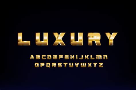 Premium Vector Golden Luxury Font Design