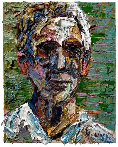Expressionism Portrait Face Abstract Folk Male Signed Surrealism Art