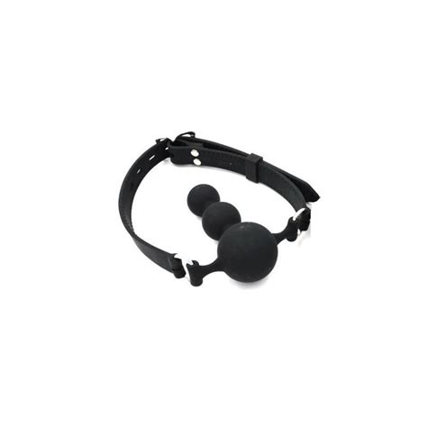 Mouth Ball Gag Silicone Black Gourd Shape Dildo Deep Throat Force Open Gags