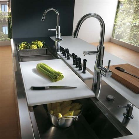 Some have sizes of 60/40 while others have 50/50. smart kitchen sink and chopping board idea | Italian ...