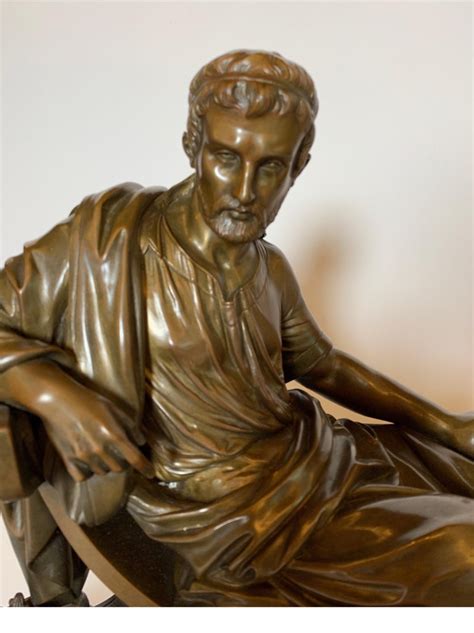 Mid 19th Century Bronze Figure Of Tacitus On Marble Base For Sale At