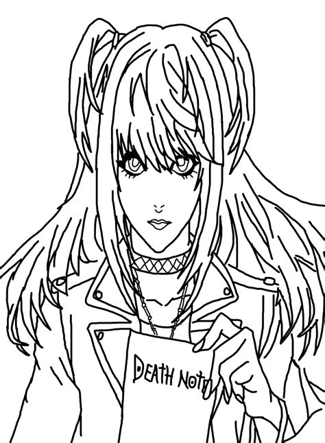 misa from death note picture to color free printable coloring pages