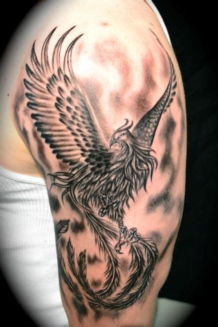 Phoenix Tattoo W Shading Cool Phoenix Tattoo Phoenix