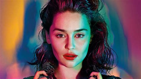 Download 2560x1440 Emilia Clarke Actress Face Portrait Brunette Red